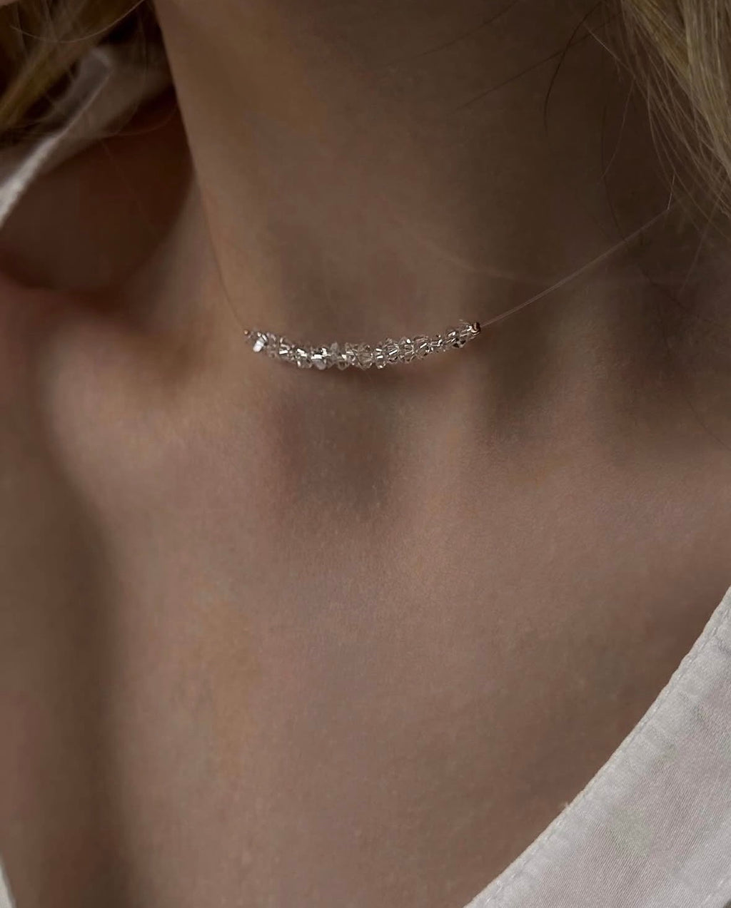 Colier pe fir transparent Crystal