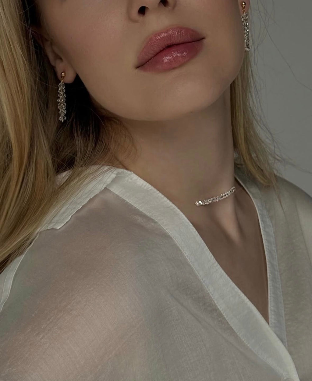 Colier pe fir transparent Crystal